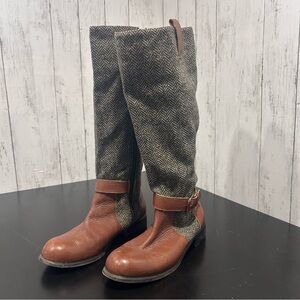 Schuler & Sons Herringbone
Wool Leather Boots Anthropologie Brown Women's Size 8